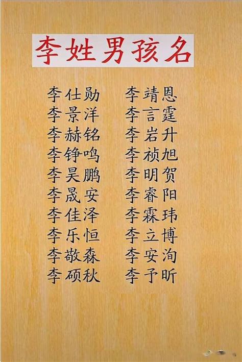 姓李的好名字|李姓男孩大气有涵养的名字（特选300个）